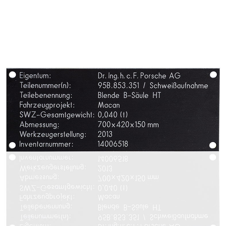 Aluminium Werkzeugkennzeichnungsschild